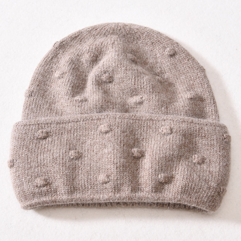 Foldover cashmere with dots