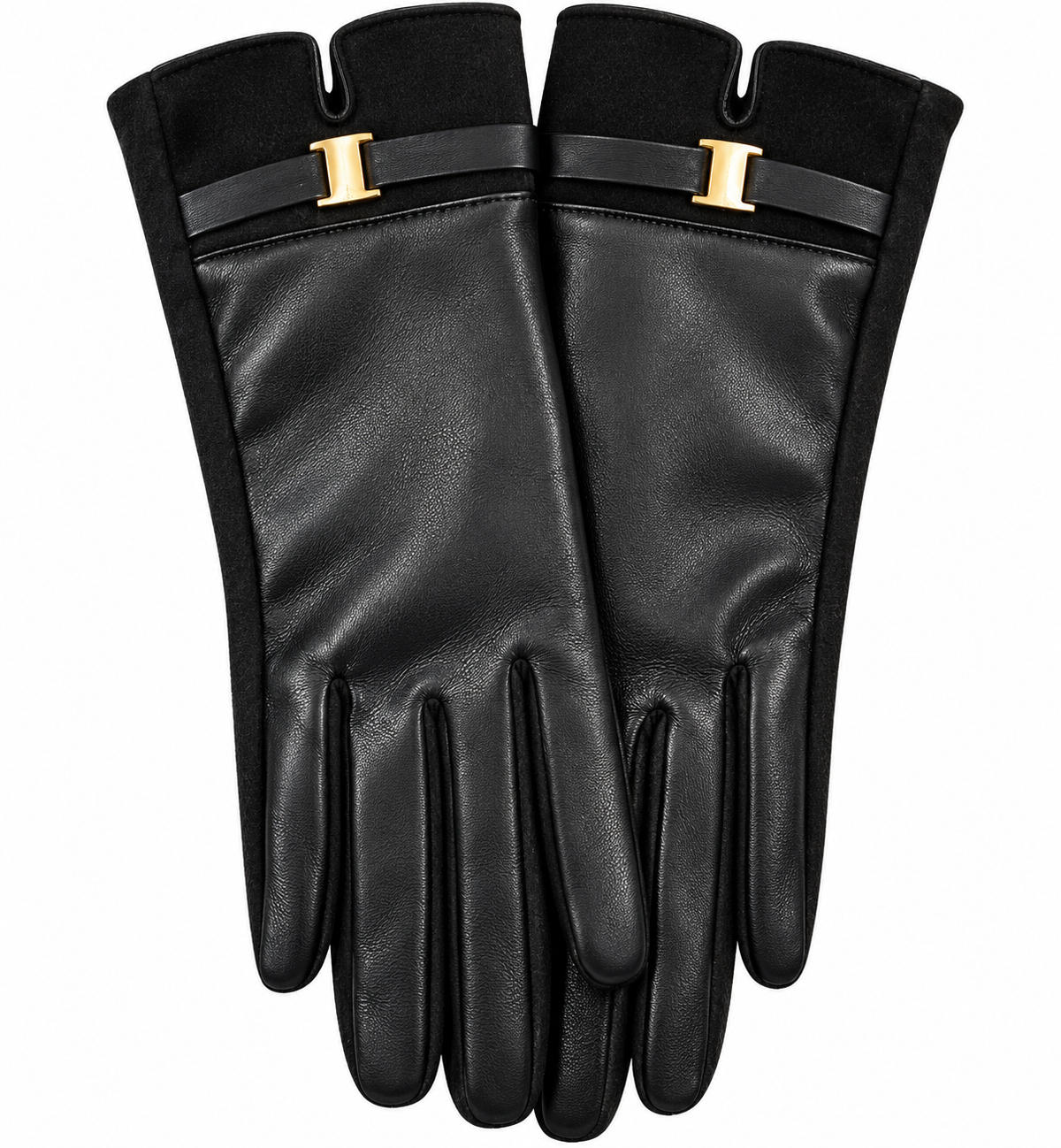 Vegan leather buckle glove