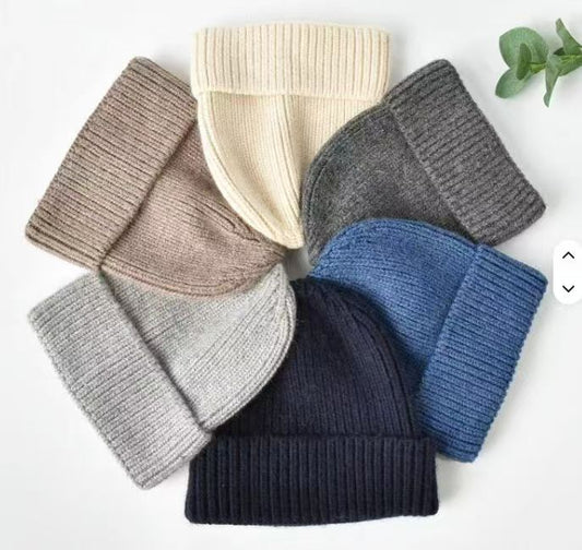 Brooke wide ribbed cashmere angora will beanie
