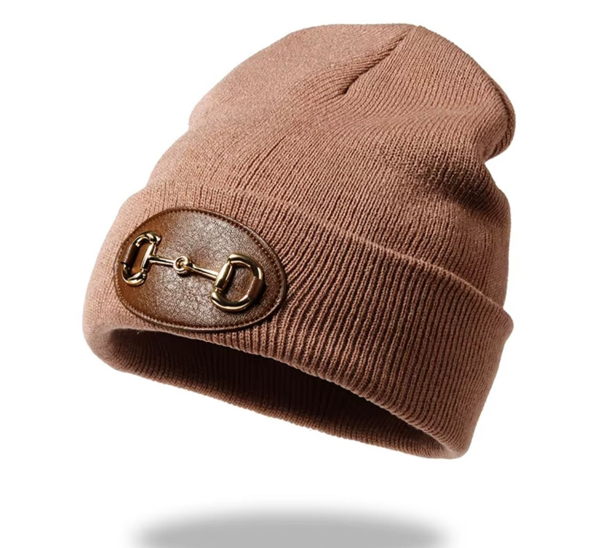Gold buckle beanie