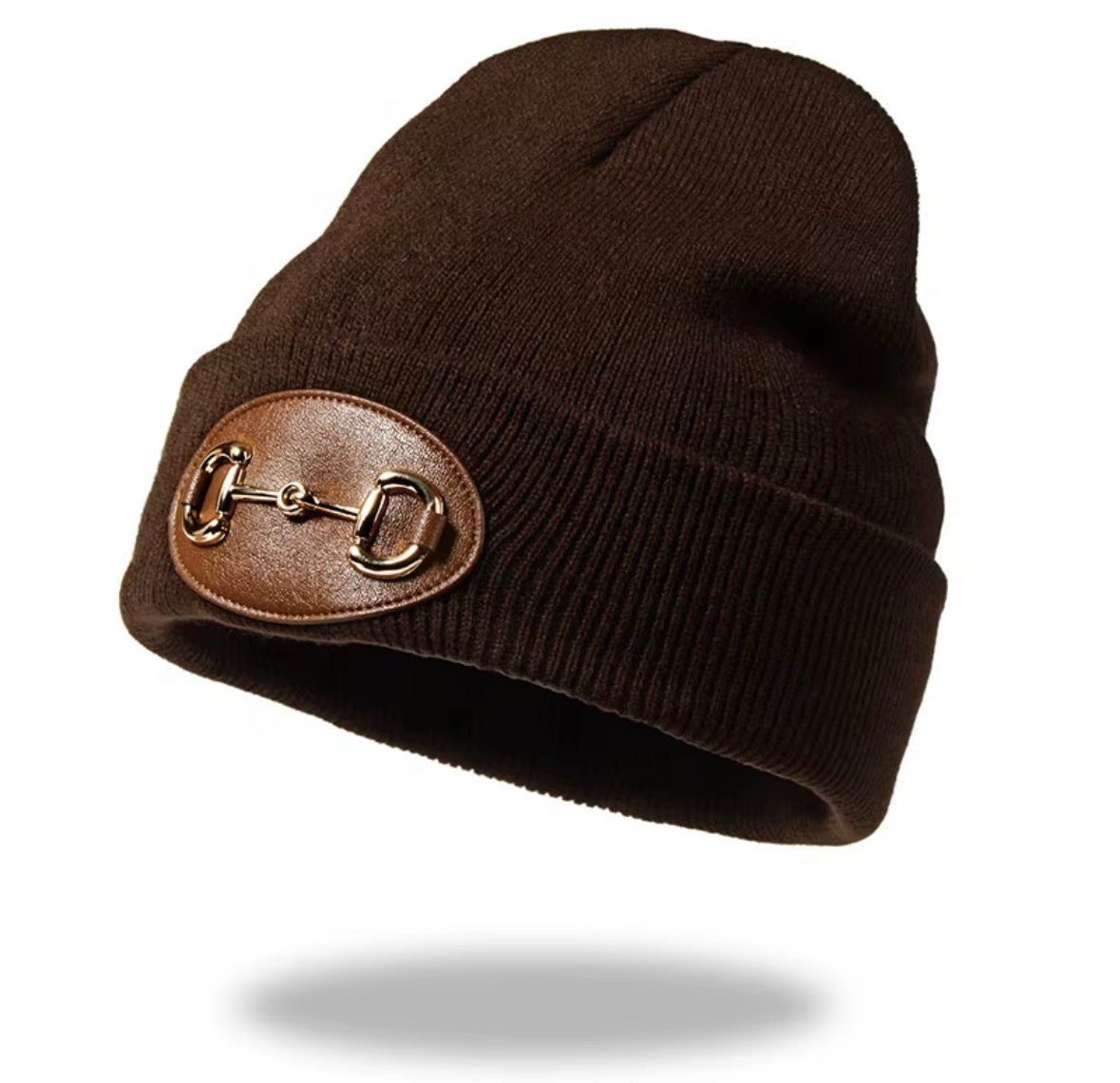 Gold buckle beanie