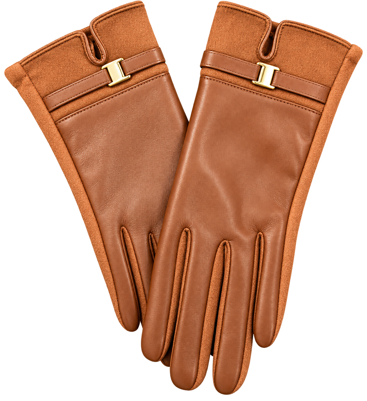 Vegan leather buckle glove