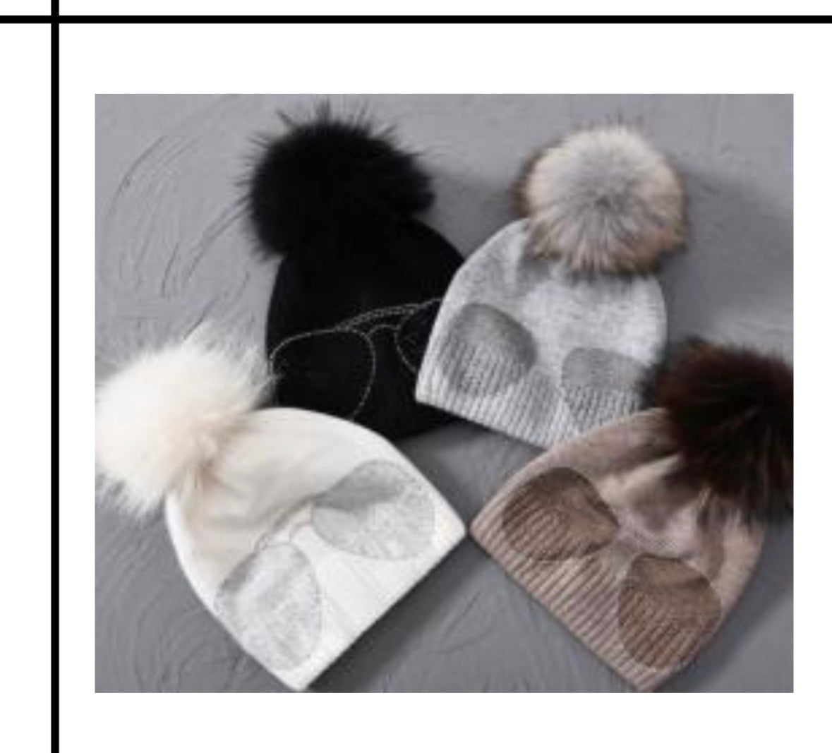 Rhinestone sunglasses beanie with pom