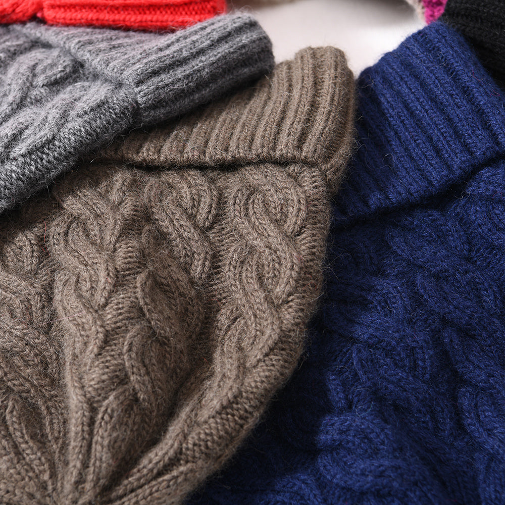 Cable cashmere beanie