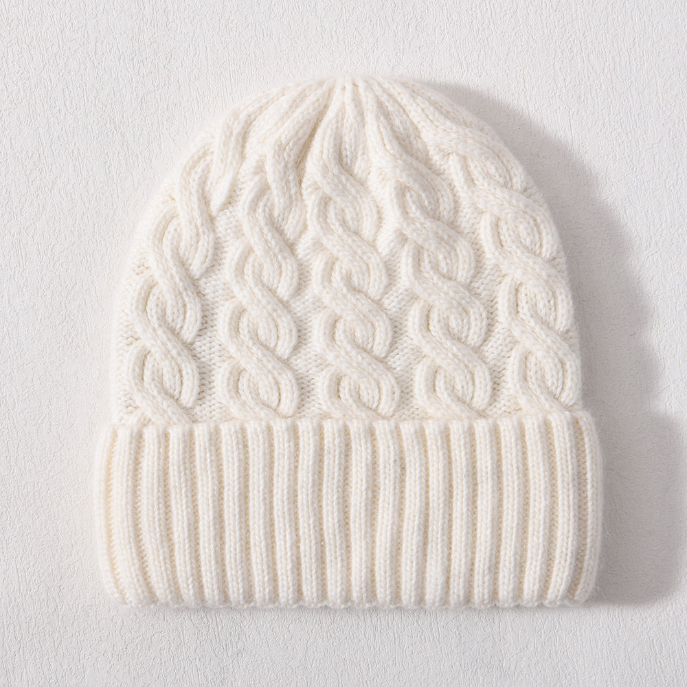 Cable cashmere beanie