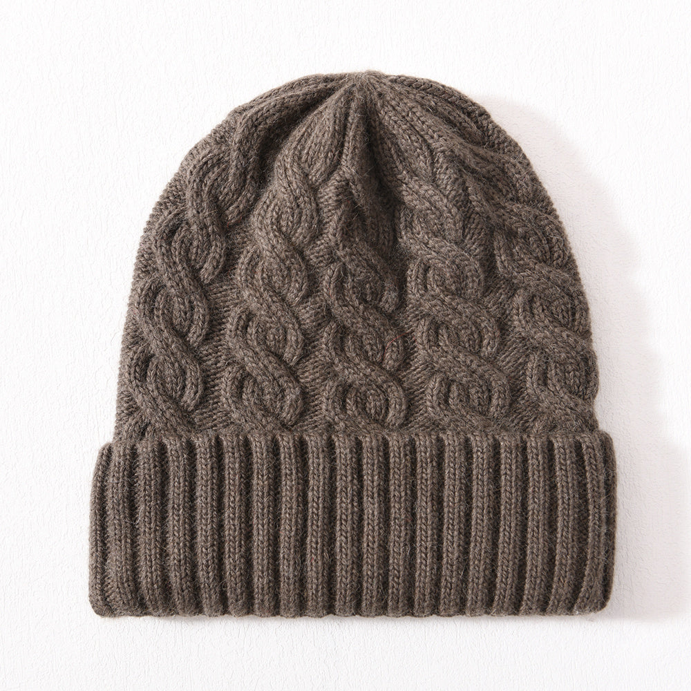 Cable cashmere beanie