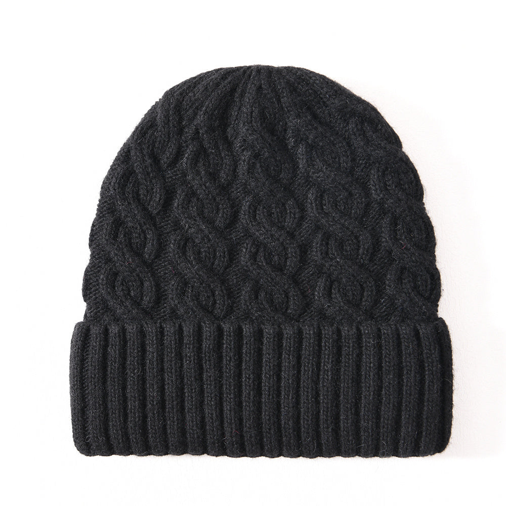 Cable cashmere beanie