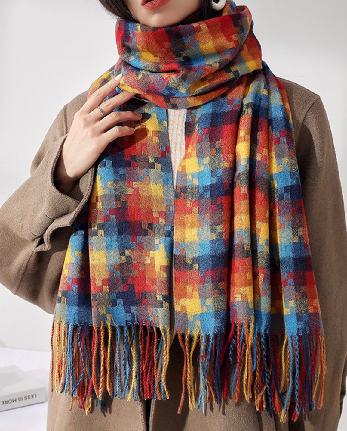 Cashmere feel multi color scarf