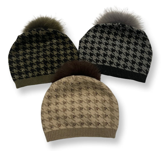 Adult Houndstooth pattern cashmere slouchy