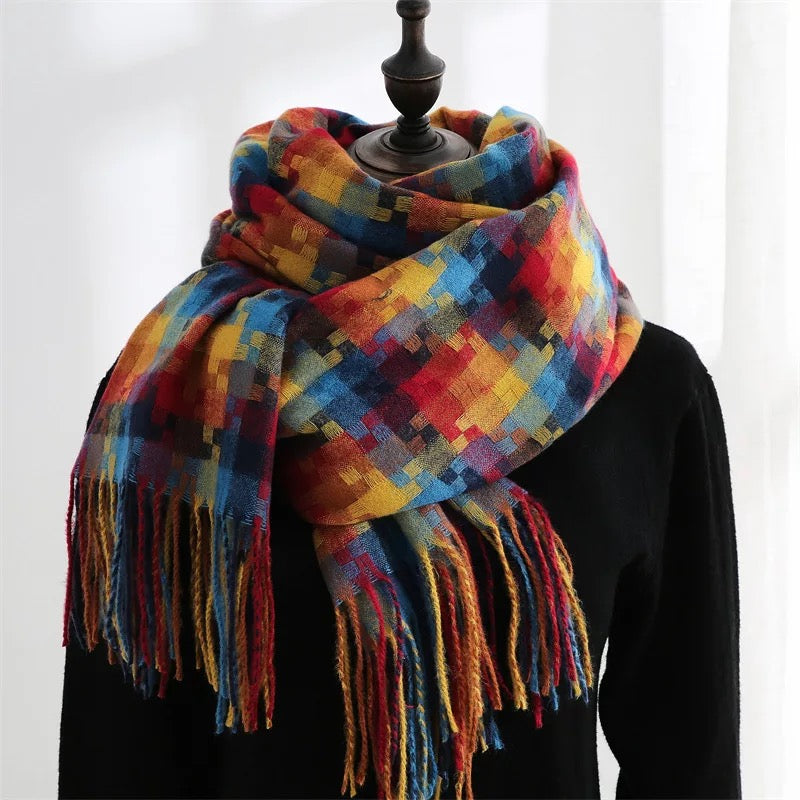 Cashmere feel multi color scarf