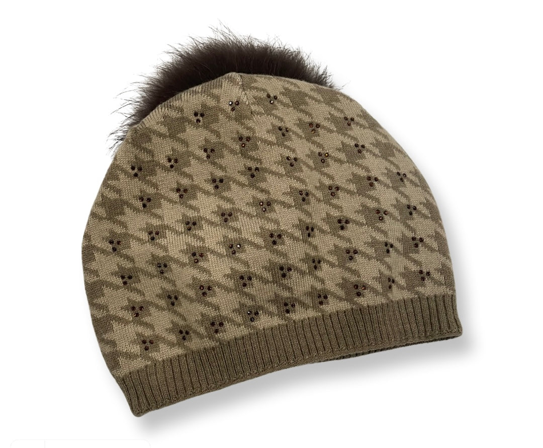 Adult Houndstooth pattern cashmere slouchy