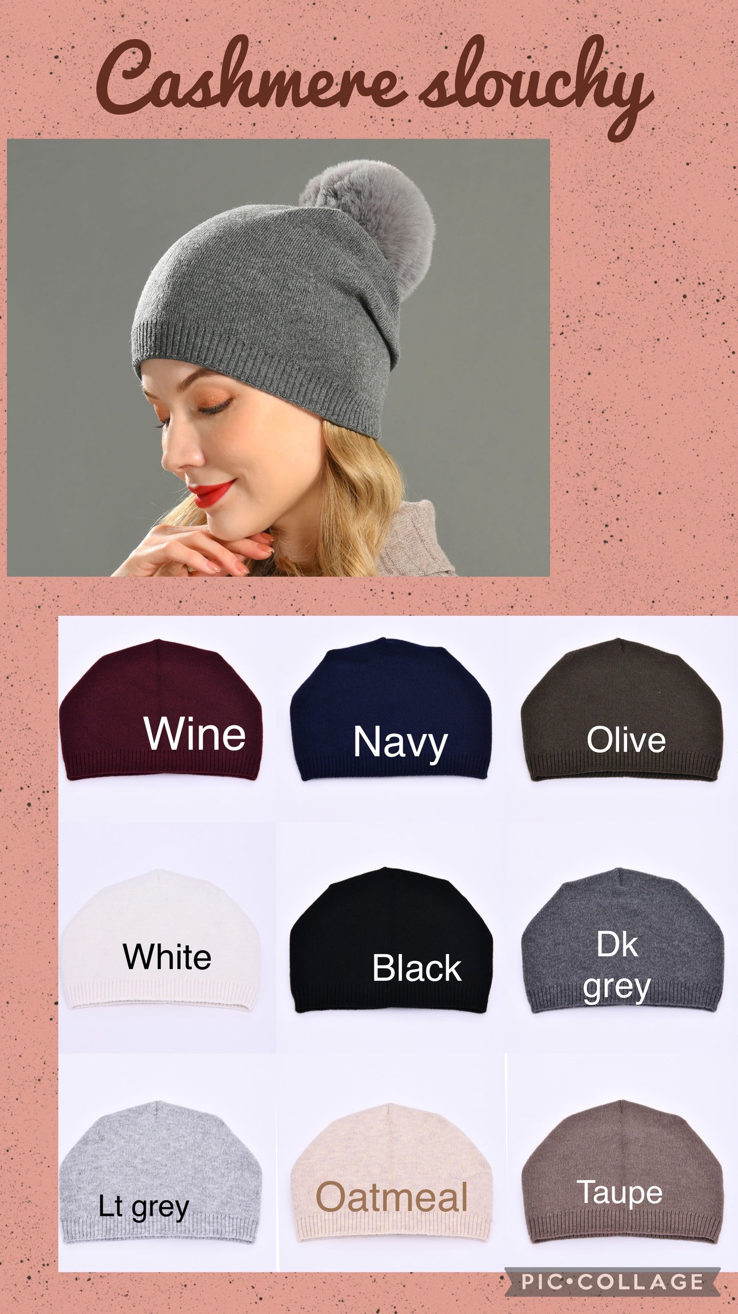 New York cashmere slouchy woman’s hat