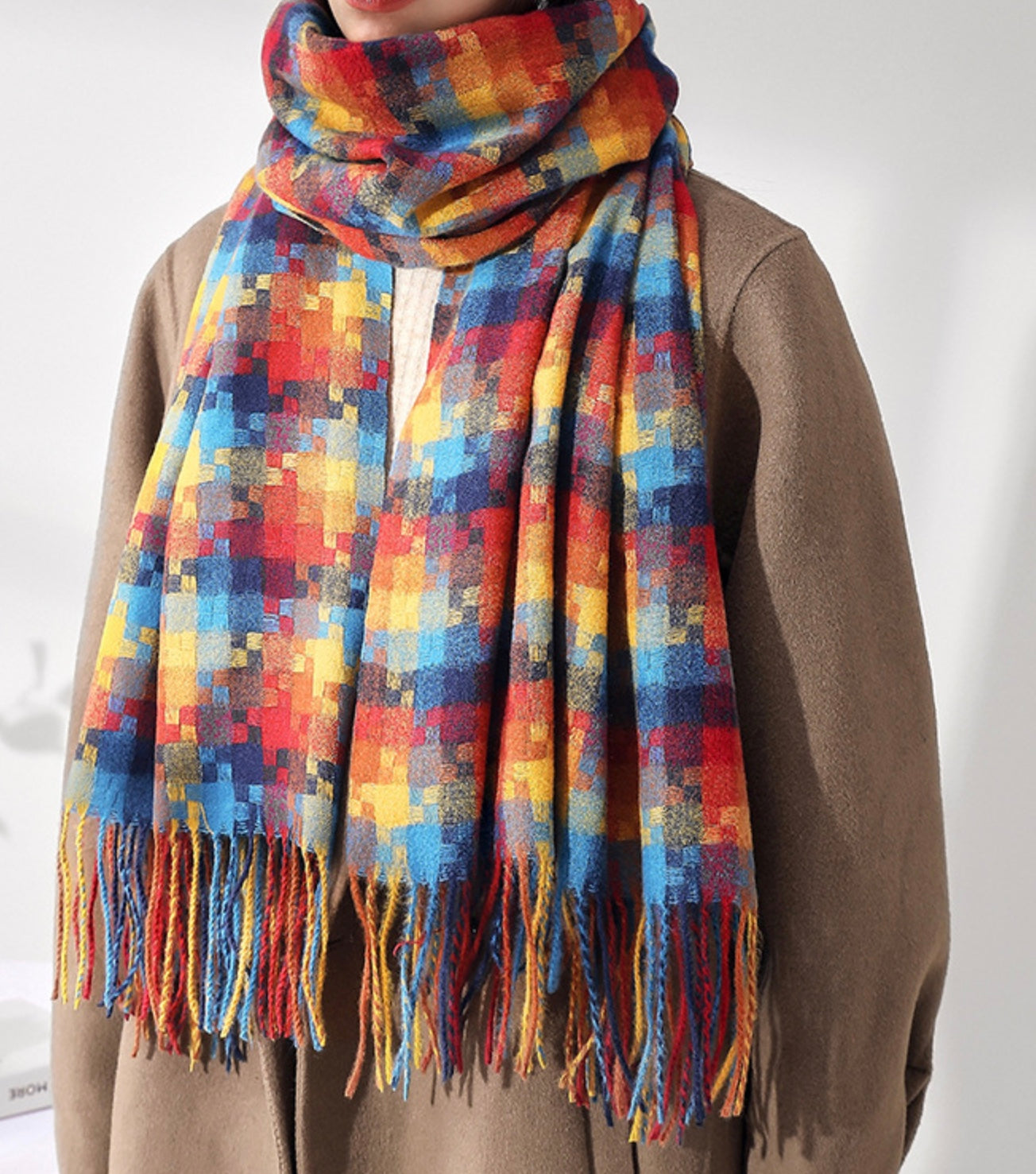 Cashmere feel multi color scarf
