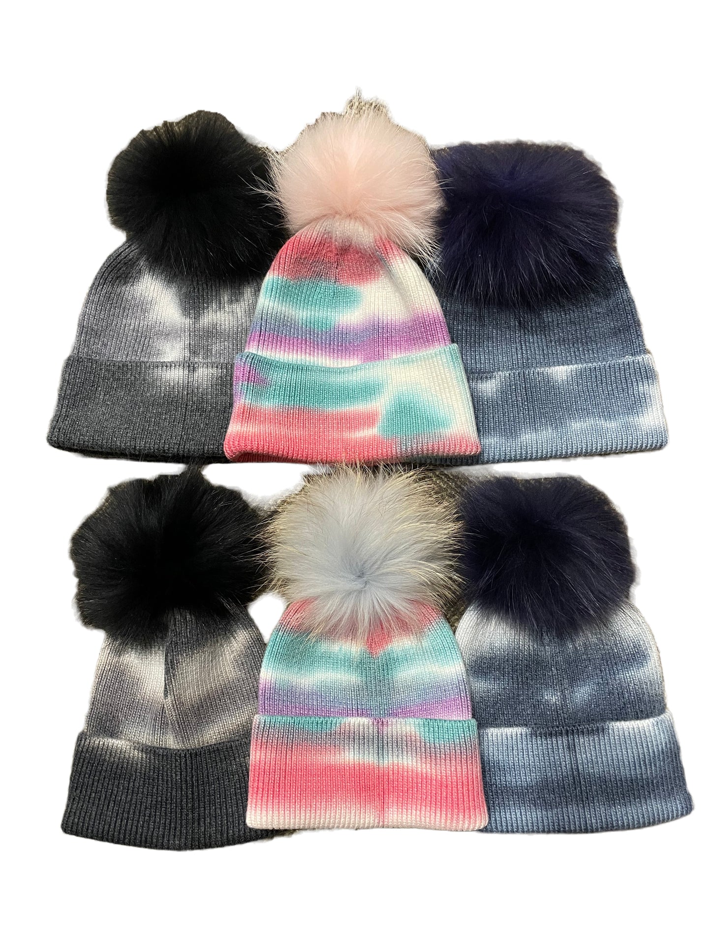 Tie dye beanie with Pom