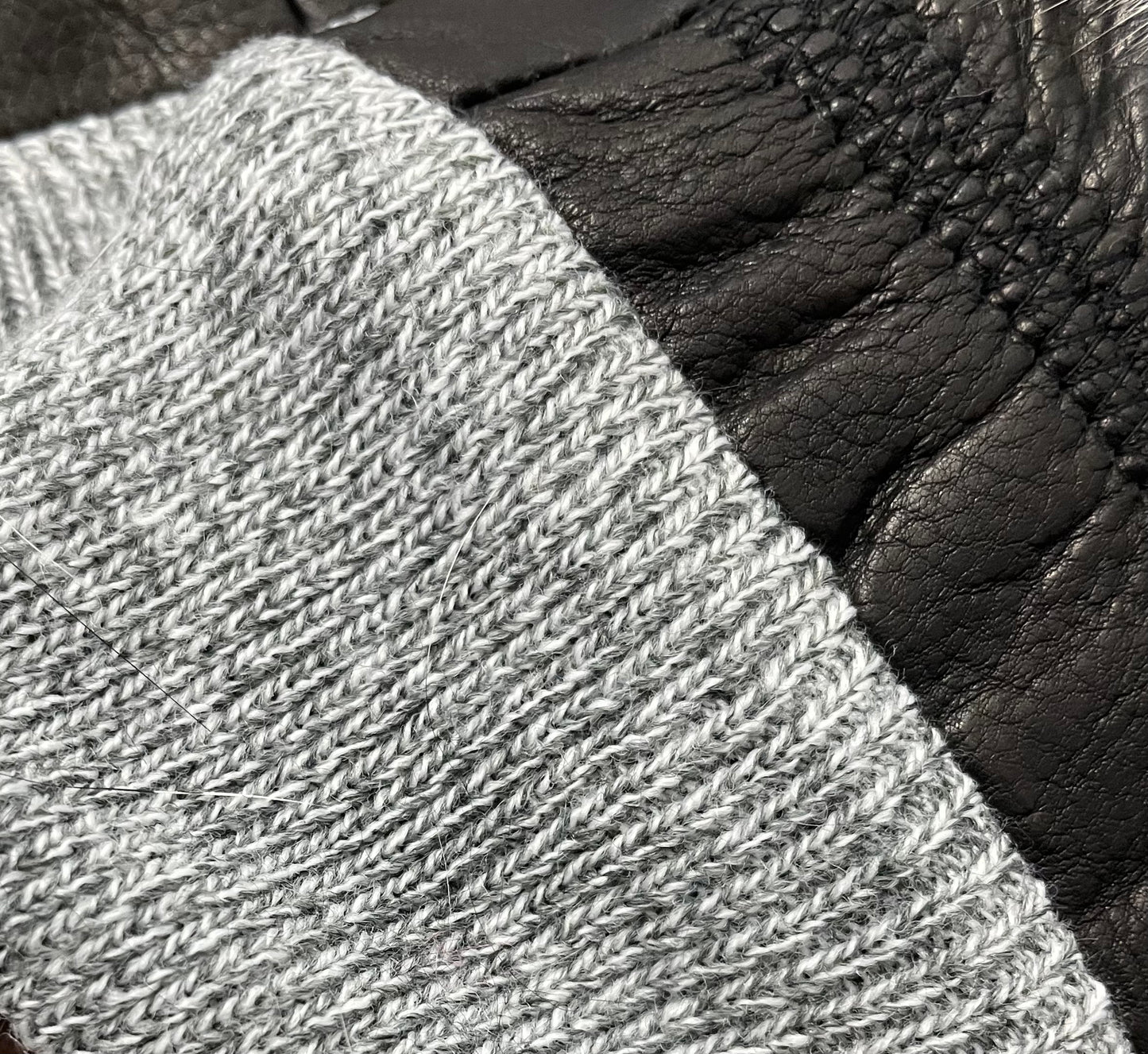 Mixed Fur trimmed leather fingerless glove