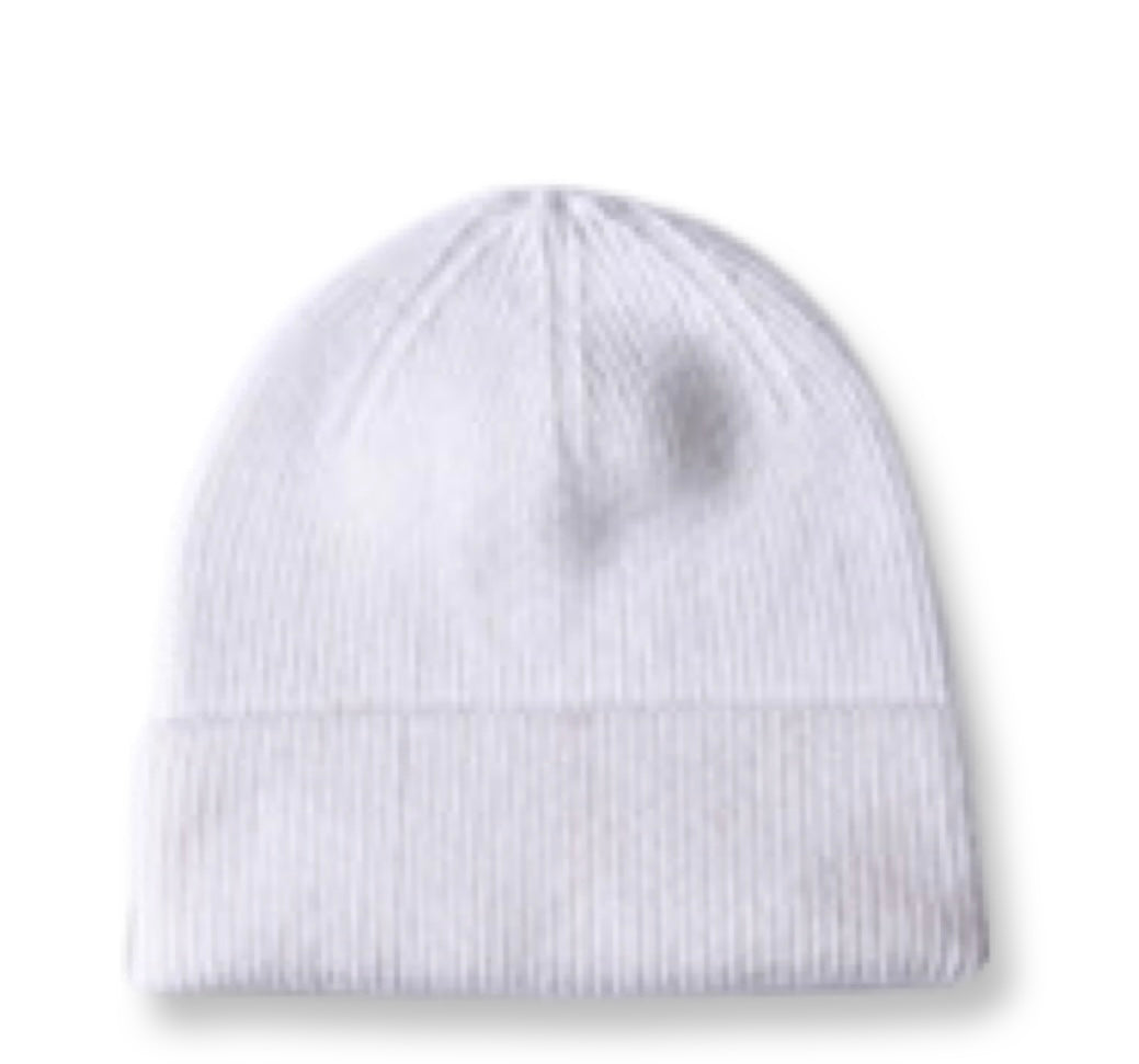 Unisex Cashmere ribbed beanie hat