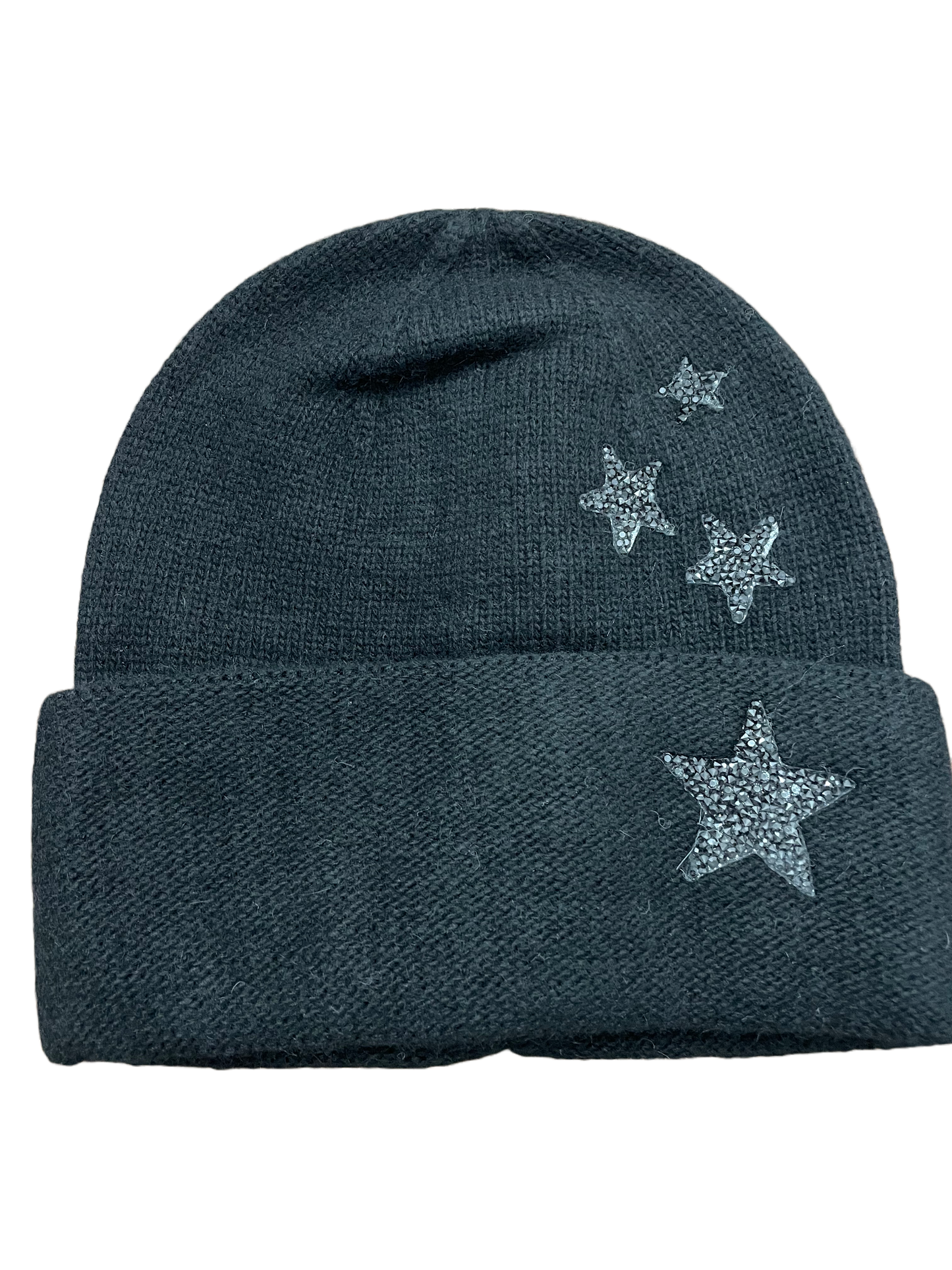 Star cashmere foldover beanie