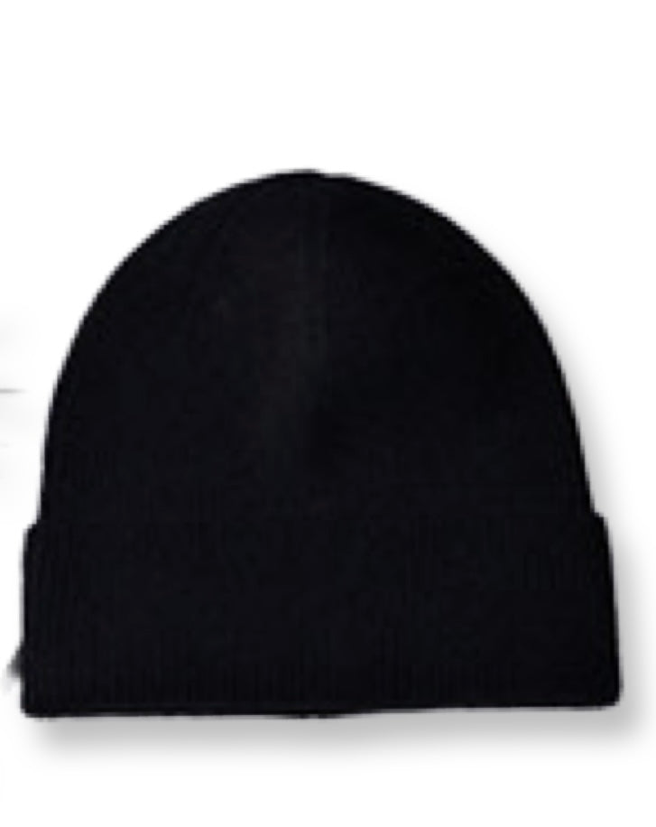 Unisex Cashmere ribbed beanie hat