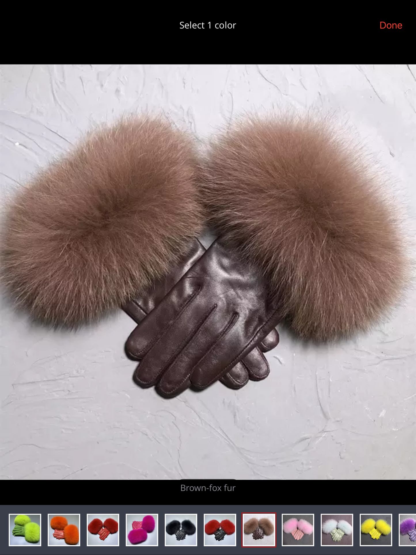 Fur trimmed leather glove