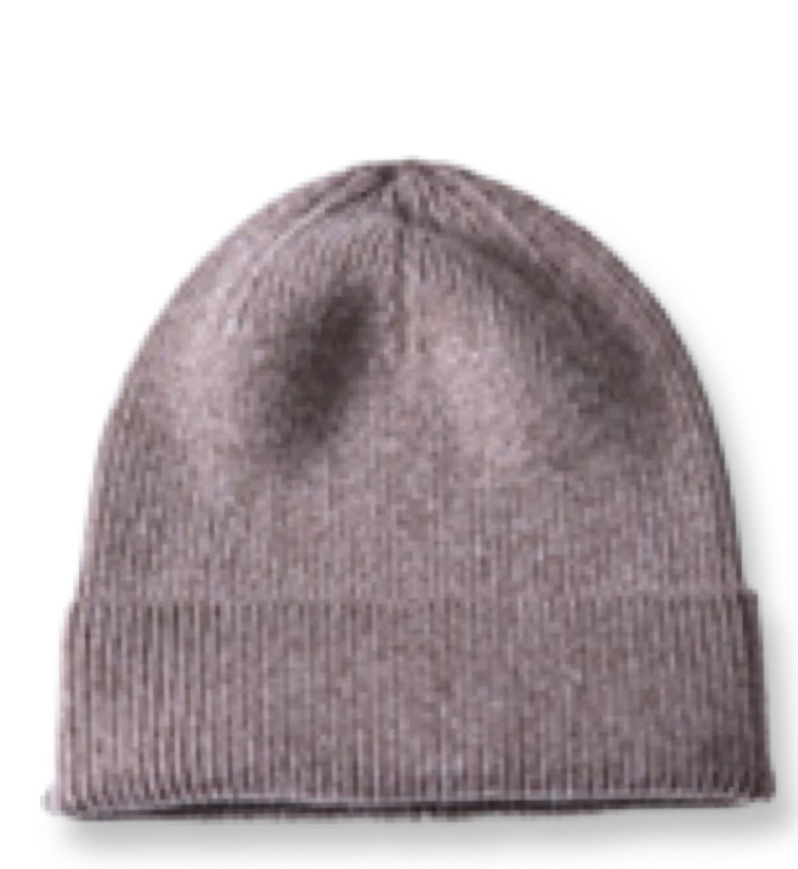 Unisex Cashmere ribbed beanie hat