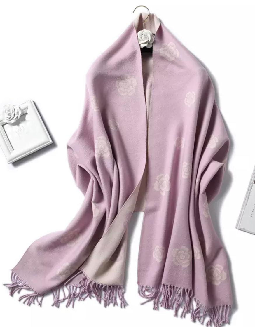 Cashmere blend reversible scarf