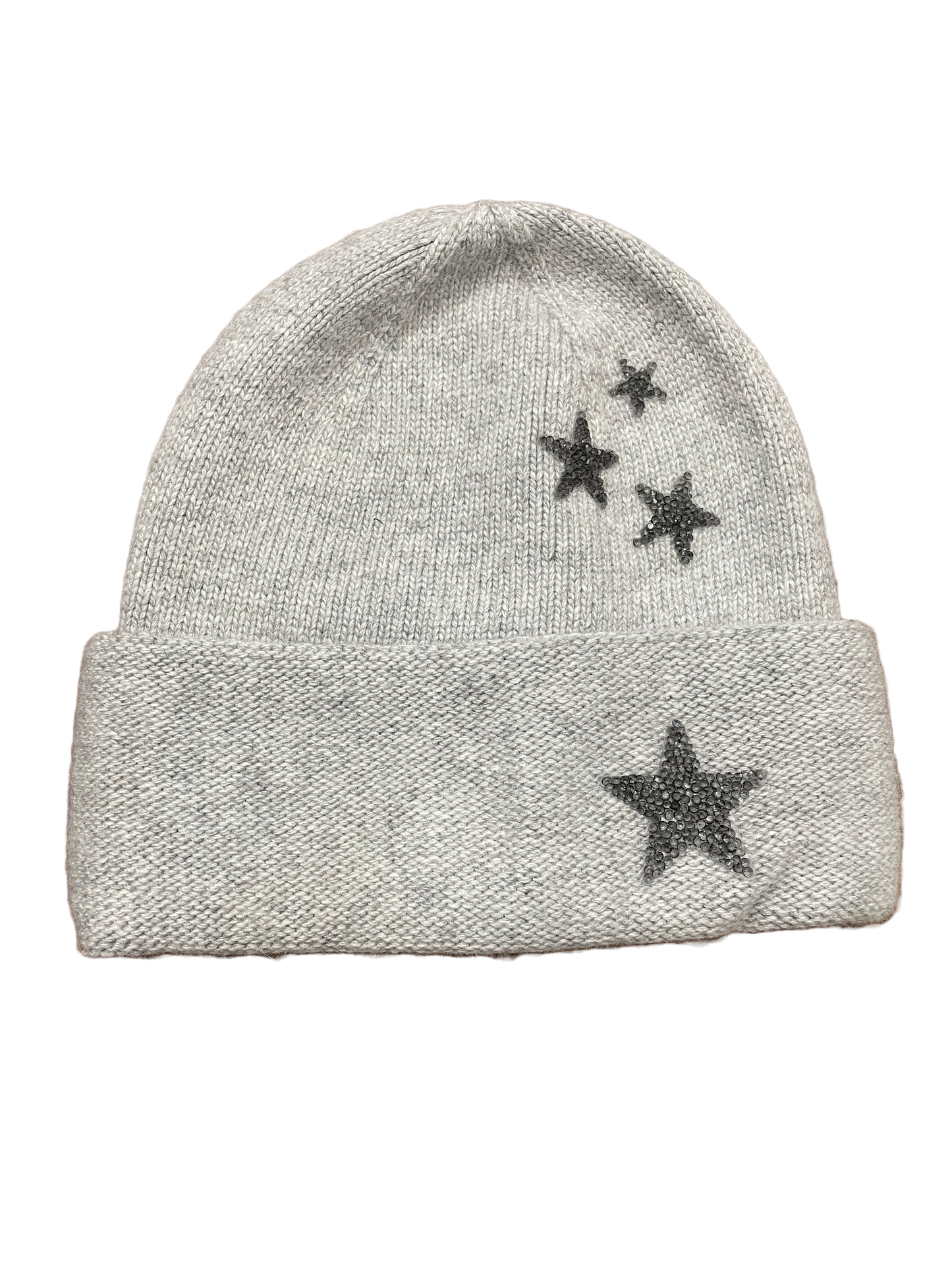 Star cashmere foldover beanie