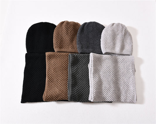 Honeycomb bubble beanie infinity scarf set