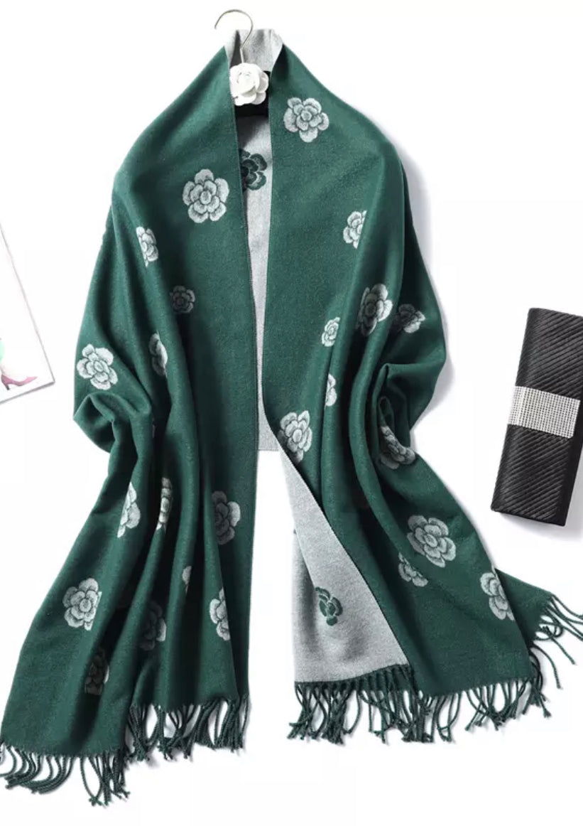 Cashmere blend reversible scarf