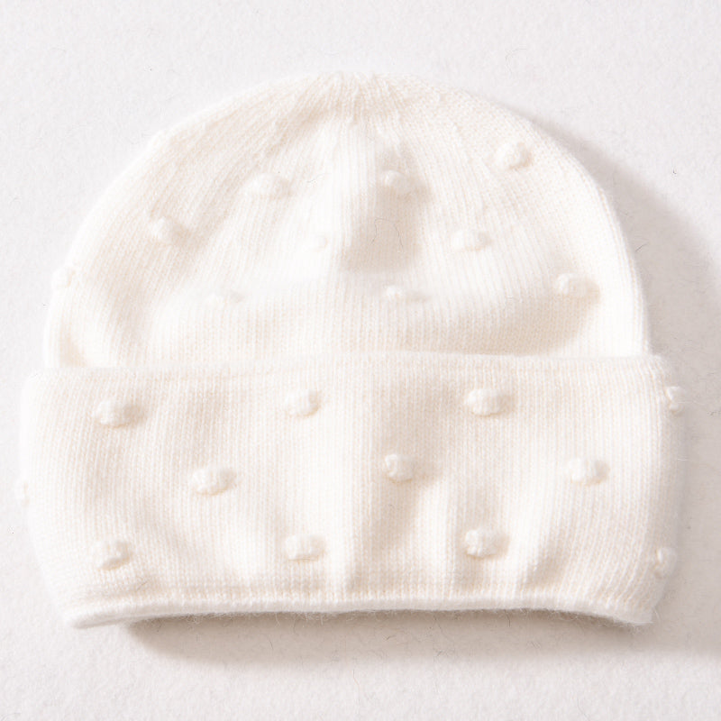 Foldover cashmere with dots